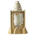 Set 2 x Felinar Mic Alb cu Auriu, 20 Ore
