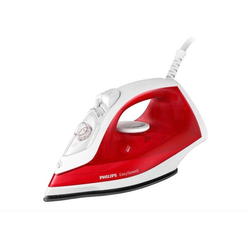 Set 2 x Fier de calcat, 2000 W, 220 ml, Abur Continuu 25 g/min, Jet Abur 90 g, Talpa Antiaderenta, Rosu, Philips EasySpeed