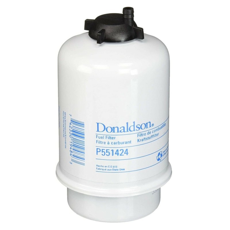 Set 2 x Filtru Combustibil P551424, Lungime 154.3 mm, Diametru Exterior 80 mm, Finetea 4 µ, Donaldson