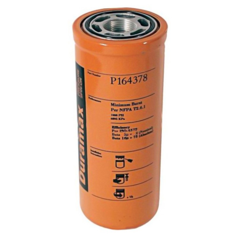 Set 2 x Filtru Hidraulic P164378, Lungime 239.78 mm, Diametru Exterior 97 mm, Filet 1 3/8-12 un, Finetea 4 µ, Donaldson