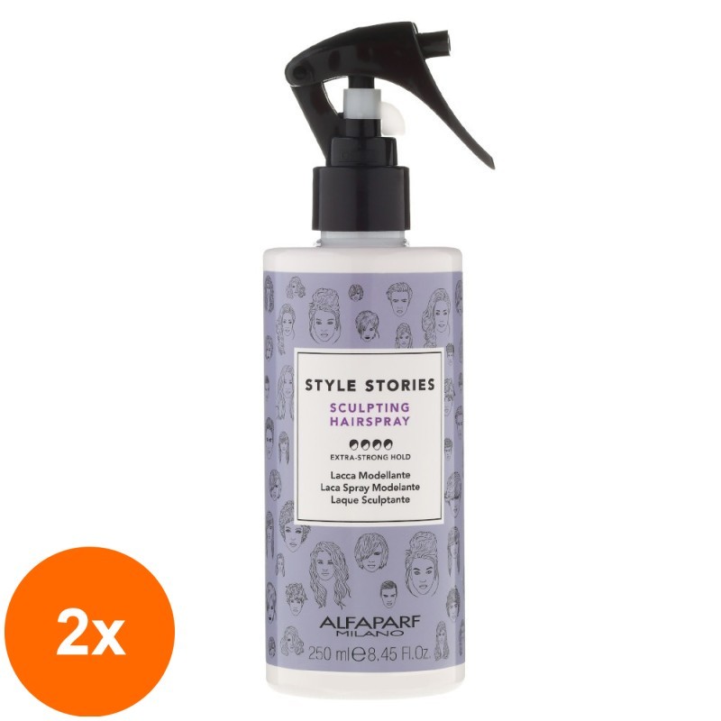 Set 2 x Fixativ Lichid cu Fixare Extra Puternica Alfaparf Style Stories Sculpting Hairspray, 250 ml