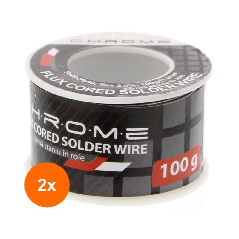 Set 2 x Fludor 100 g, 1.0 mm Sn60 Pb40 Chrome