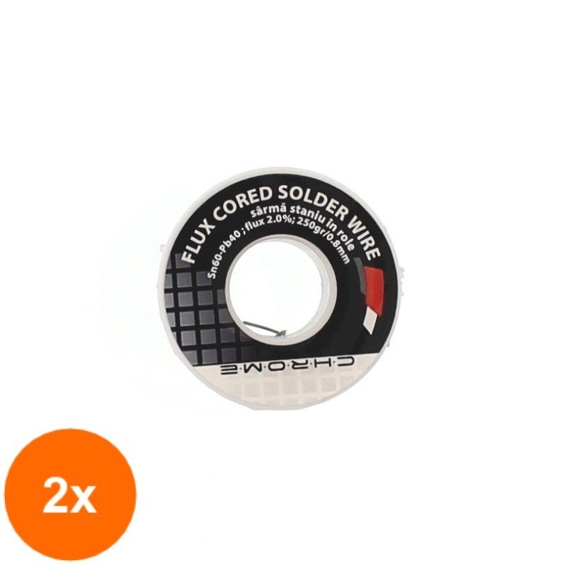 Set 2 x Fludor 250 g 0.8 mm Chrome