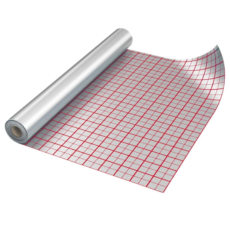 Set 2 x Folie pentru Incalzire Pardoseala Premarcata Aluminizata, Heko, 0.1 x 1050 mm, 50 m