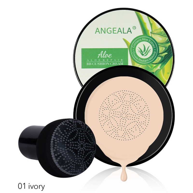 Set 2 x Fond de Ten BB Cream Air Cushion Angeala Aloe 24H Super Stay, 01 Ivory