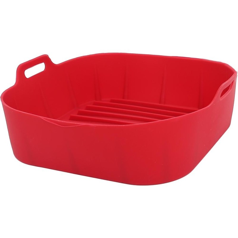 Set 2 x Forma Patrata Copt, Rosie, Silicon, pentru Friteuza cu Aer Cald, 15.50 x 15.50 x 5 cm