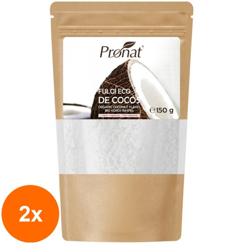 Set 2 x Fulgi BIO de Cocos, 150 g, Pronat