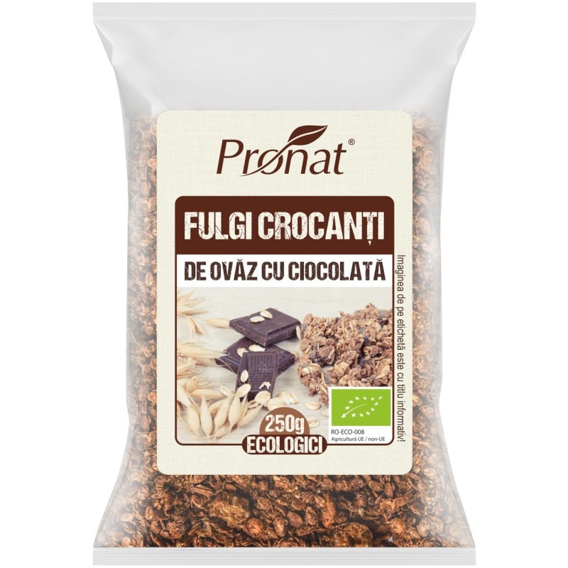 Set 2 x Fulgi Crocanti Bio de Ovaz cu Ciocolata 250g