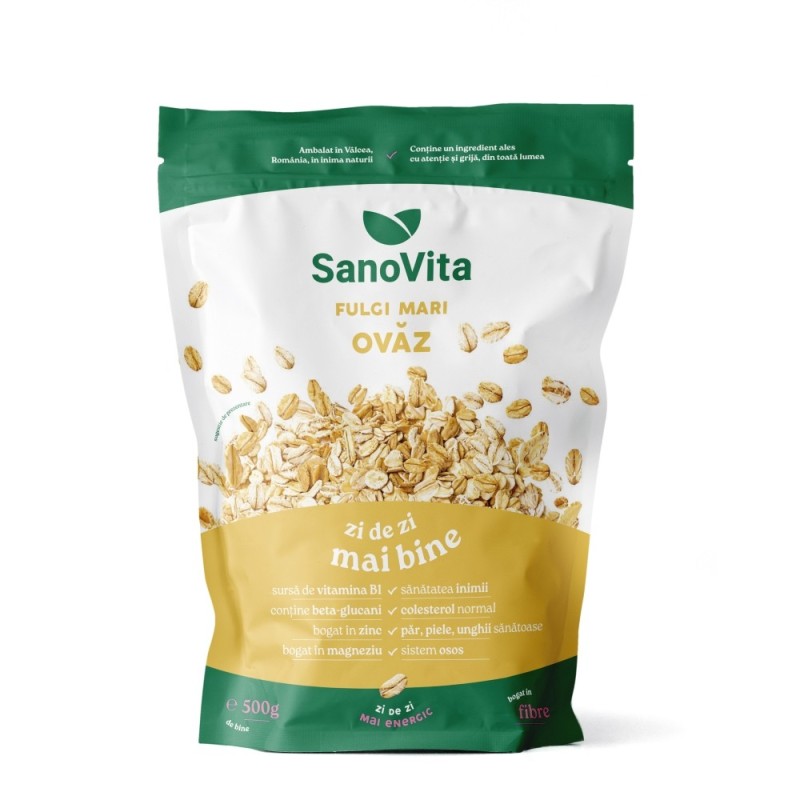 Set 2 x Fulgi de Ovaz, Mari, Sanovita Zipper, 500 g