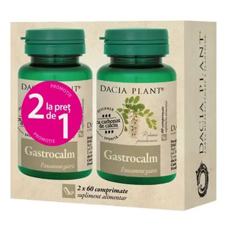 Set 2 x Gastrocalm, 60 Comprimate 1+1 Cadou, Dacia Plant