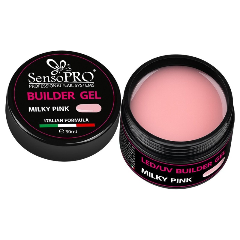 Set 2 x Gel Camuflaj Unghii SensoPRO Milano 30 ml, Milky Pink