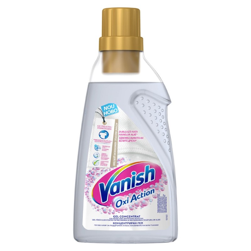 Set 2 x Gel Concentrat Vanish cu Actiune Multipla pentru Indepartarea Petelor Haine Albe, 750 ml