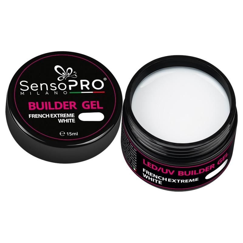 Set 2 x Gel Constructie Unghii SensoPRO Milano 15 ml, French Extreme White