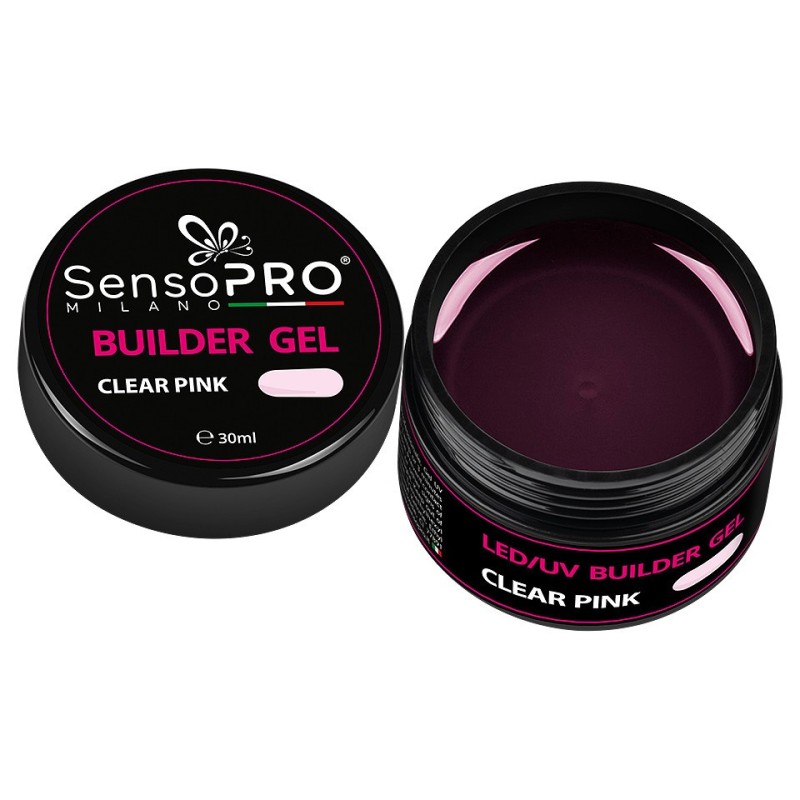 Set 2 x Gel Constructie Unghii SensoPRO Milano 30 ml, Clear Pink