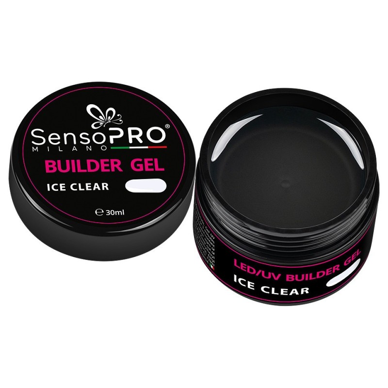 Set 2 x Gel Constructie Unghii SensoPRO Milano 30 ml, Ice Clear