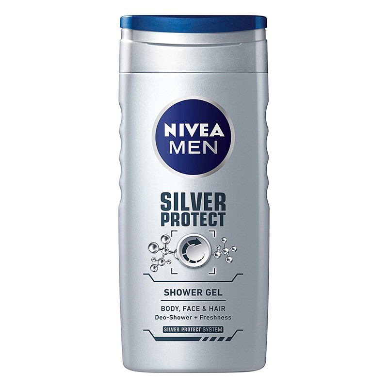 Set 2 x Gel de Dus Nivea Men Silver Protect, cu Ioni de Argint, 500 ml