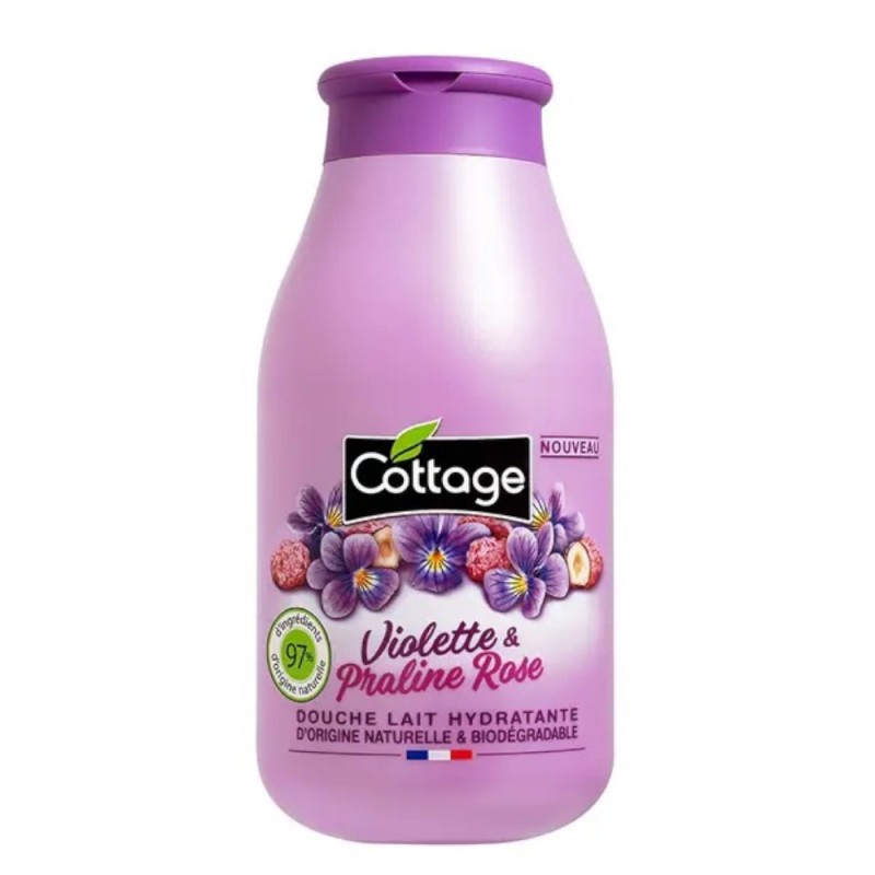 Set 2 x Gel de Dus si Lapte de Baie Cottage, Violette si Praline Rose, 250 ml