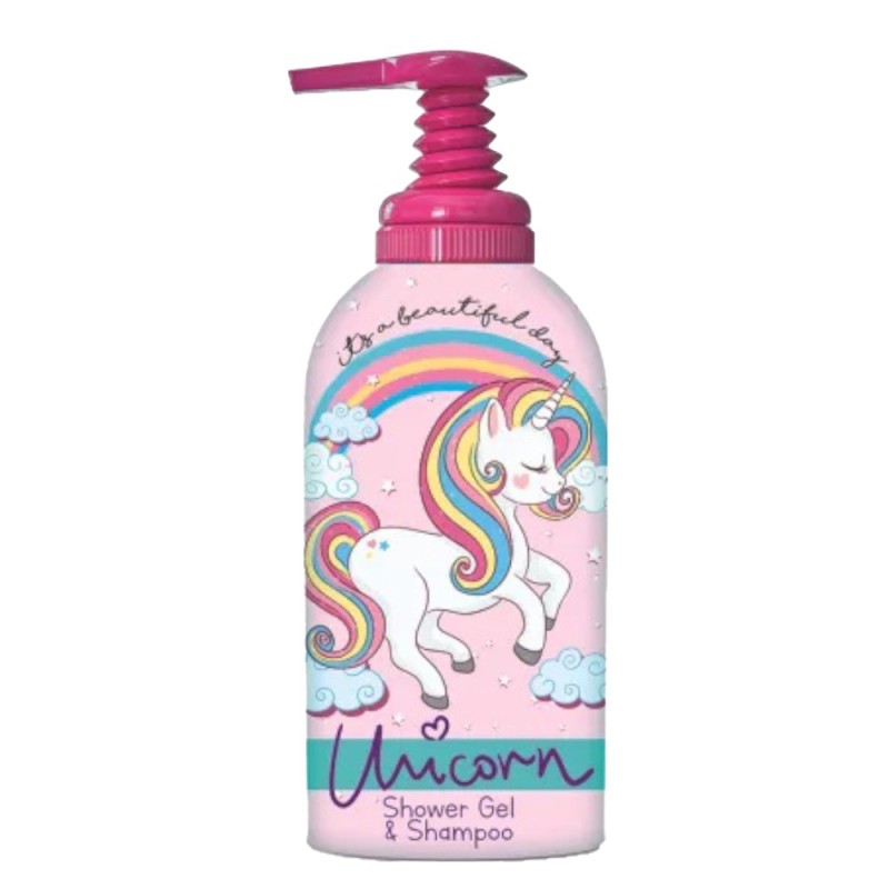 Set 2 x Gel de Dus si Sampon Unicorn It's a Beautiful Day, cu Pompita, 1 l