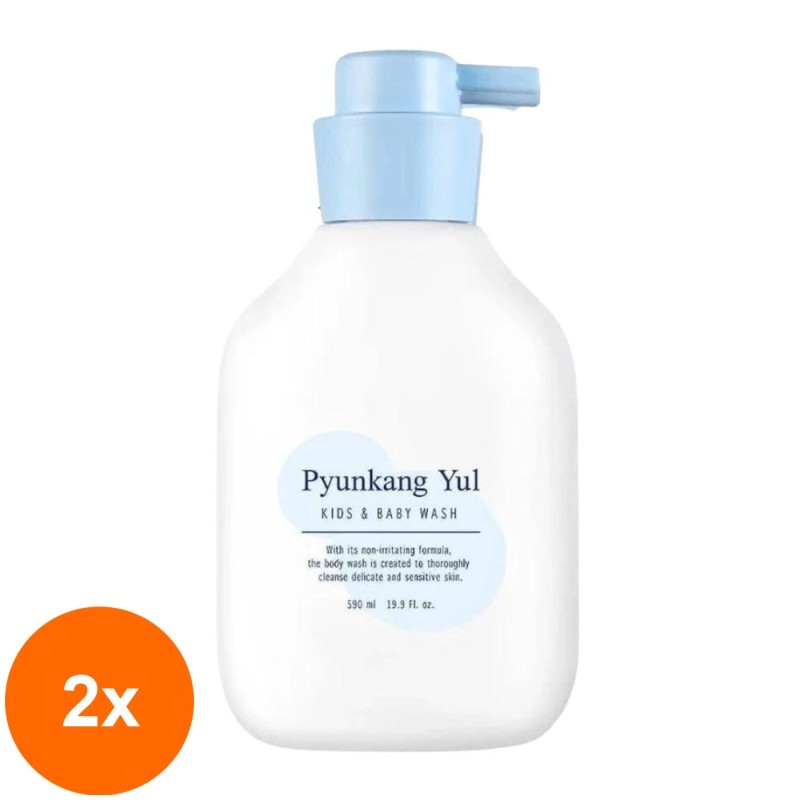 Set 2 x Gel Dus pentru Copii Pyunkang Yul Kids & Baby Wash, Aroma Portocala Dulce, 590 ml