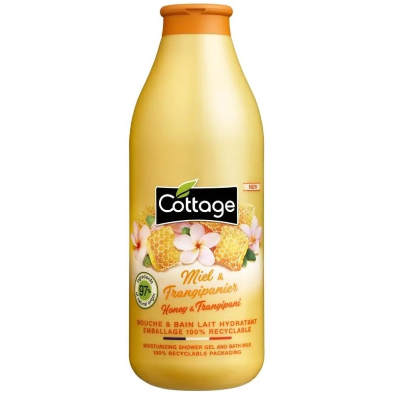 Set 2 x Gel Dus si Lapte de Baie Cottage, Miere si Frangipani, 750 ml