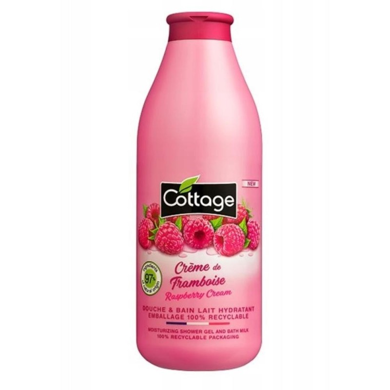 Set 2 x Gel Dus si Lapte de Baie Cottage, Zmeura, 750 ml