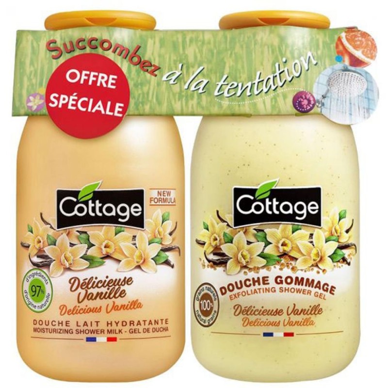 Set 2 x Gel Dus Vanilie 250 ml si Scrub Corp Vanilie 270 ml, Cottage