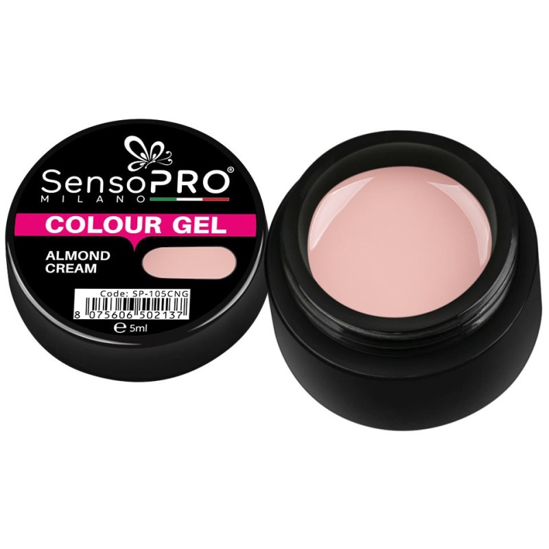 Set 2 x Gel Uv Colorat Almond Cream, SensoPRO Milano