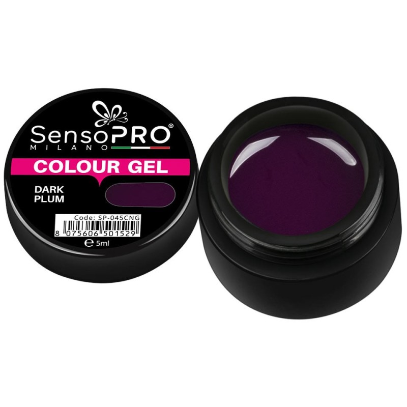 Set 2 x Gel Uv Colorat Dark Plum 5 ml, SensoPRO Milano