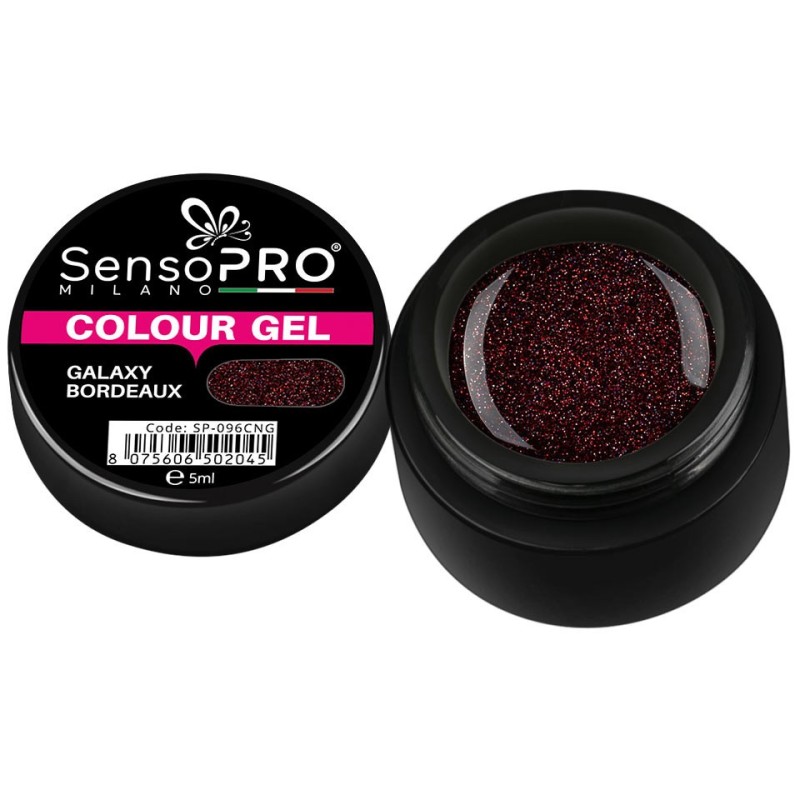 Set 2 x Gel Uv Colorat Galaxy Bordeaux 5 ml, SensoPRO Milano