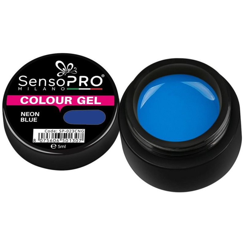 Set 2 x Gel Uv Colorat Neon Blue 5 ml, SensoPRO Milano
