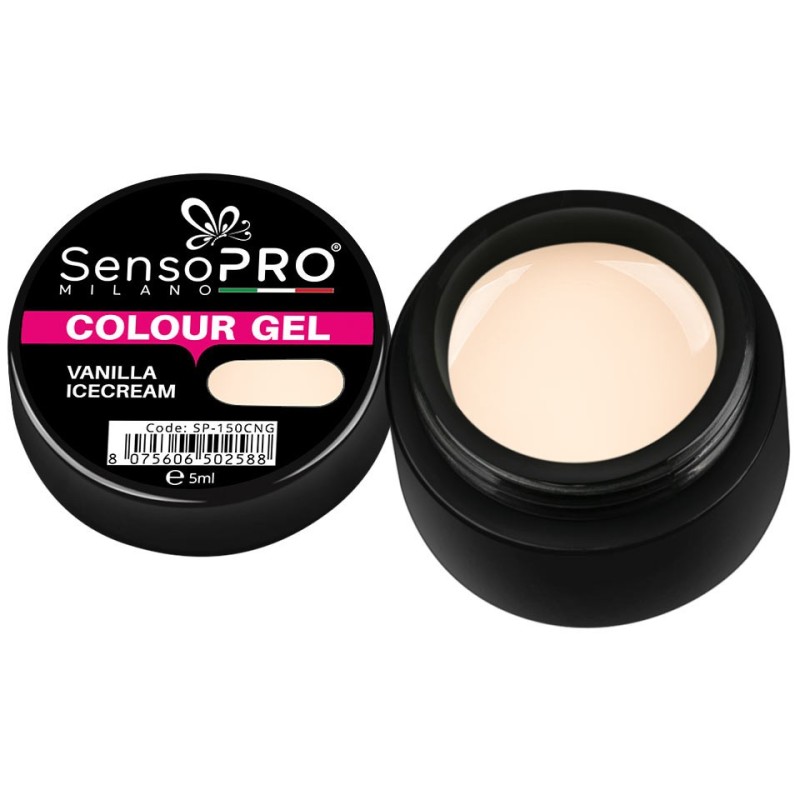 Set 2 x Gel Uv Colorat Vanilla Icecream 5 ml, SensoPRO Milano