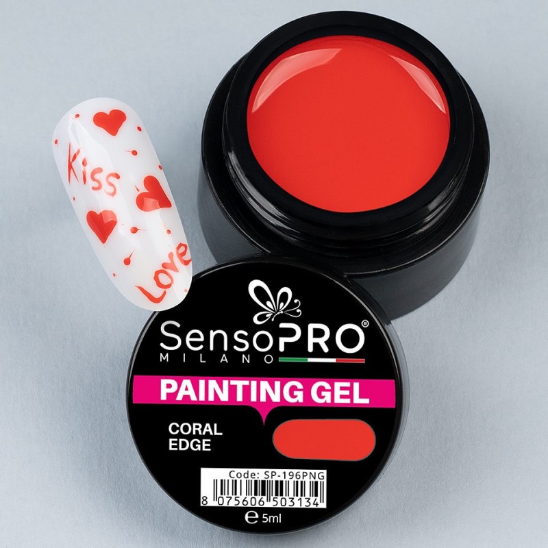 Set 2 x Gel Uv Pictura Unghii Coral Edge 5 ml, SensoPRO Milano