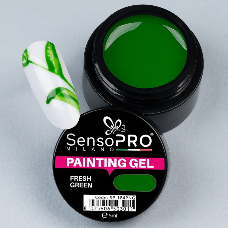 Set 2 x Gel Uv Pictura Unghii Fresh Green 5 ml, SensoPRO Milano