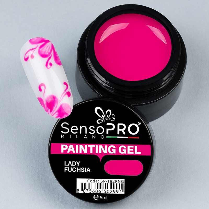 Set 2 x Gel Uv Pictura Unghii Lady Fuchsia 5 ml, SensoPRO Milano