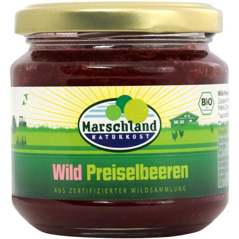 Set 2 x Gem de Afine Rosii Bio 220 g, Marschland Naturkost