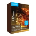 Set 2 x Ghirlanda Luminoasa Decorativa Modee C1011, 100 LED-uri, 1W, 5 m, 3 x AA, Alb Cald, Cupru
