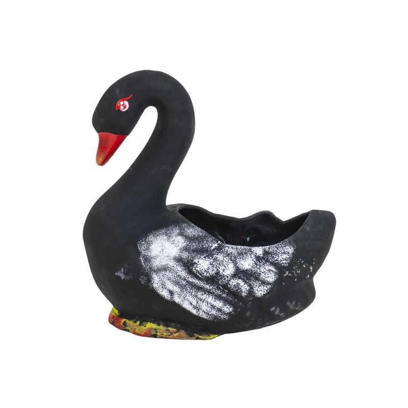 Set 2 x Ghiveci Model Lebada Neagra, Ceramica, Lungime 21 cm