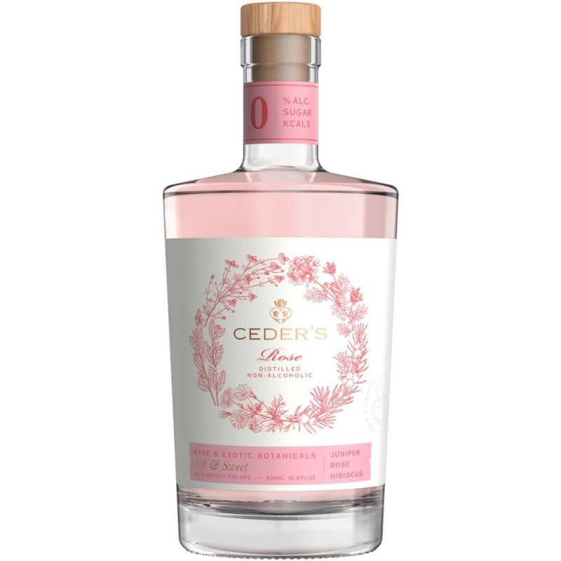 Set 2 x Gin Rose Ceder's, 0% Alcool, 0.5 l