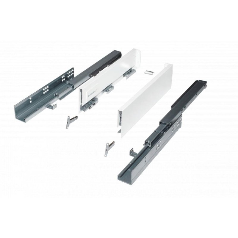 Set 2 x Glisiera Idealbox Slim, L400 mm, H88 mm, pentru Placa de 18 mm, Finisaj Antracit
