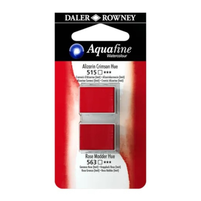 Set 2 x Godete Acuarele Aquafine Daler Rowney, Alizarin Crimson Hue & Rose Madder Hue, 2 Bucati