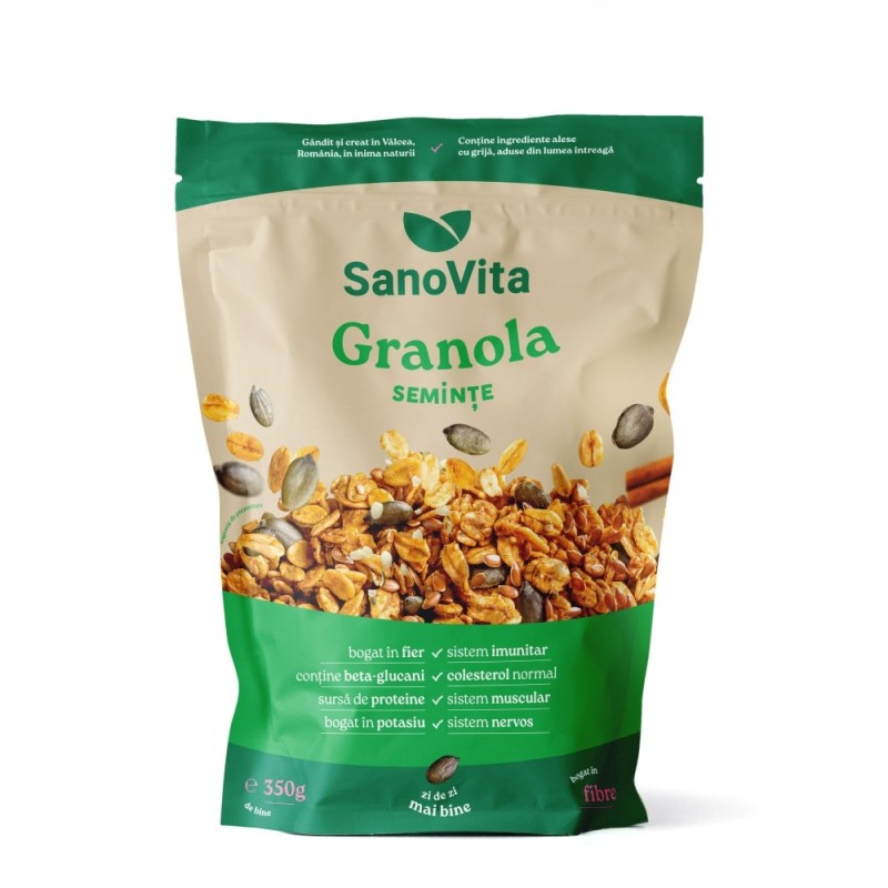 Set 2 x Granola cu Seminte, Sanovita Zipper, 350 g
