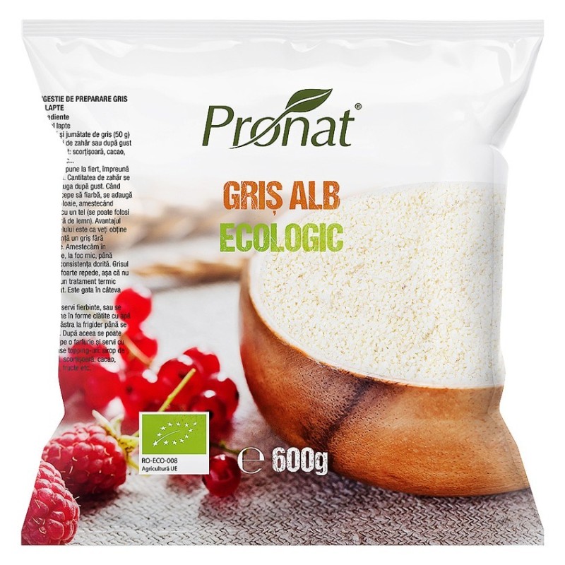 Set 2 x Gris Alb BIO, 600 g, Pronat