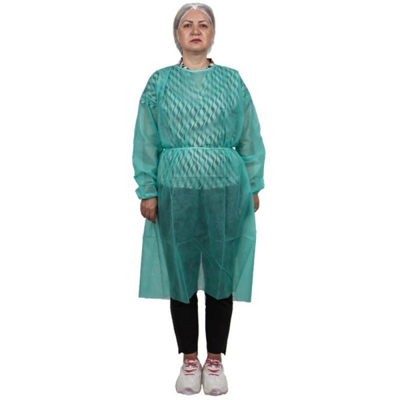 Set 2 x Halat de Unica Folosinta pentru Vizitator, PPSB, 120 x 140 cm, Prima, Verde, 10 Bucati