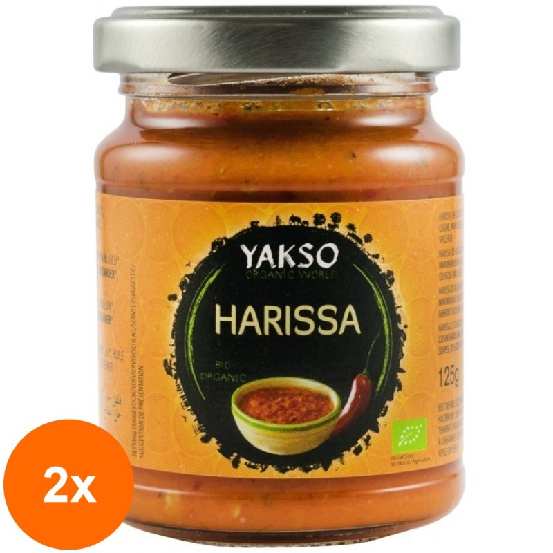 Set 2 x Harissa Pasta Picanta Bio, 125 g, Yakso