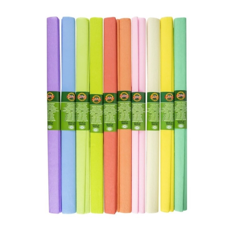 Set 2 x Hartie Creponata, 50 x 200 cm, 10 Culori, Pastel