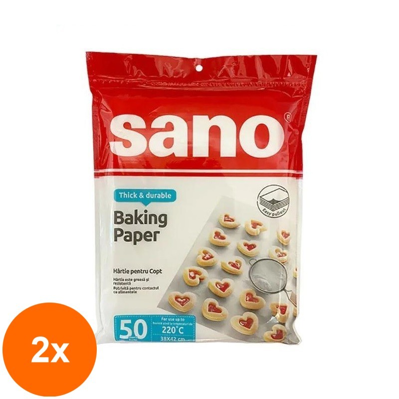 Set 2 x Hartie de Copt Sano 50 Foi 38 X 48 cm