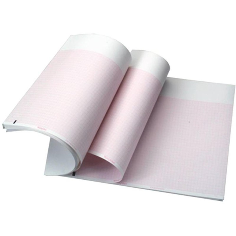 Set 2 x Hartie Electrocardiograf, Prima, 80 mm x 90 mm, Marquette, Hellige, 280 Coli