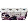 Set 2 x Hartie Igienica Iana Premium, Liliac, 3 Straturi, 8 Role, 19 m, 145 Foi, Elcadis
