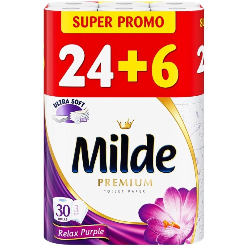 Set 2 x Hartie Igienica Milde Relax Purple, 3 Straturi, 24+6 Role