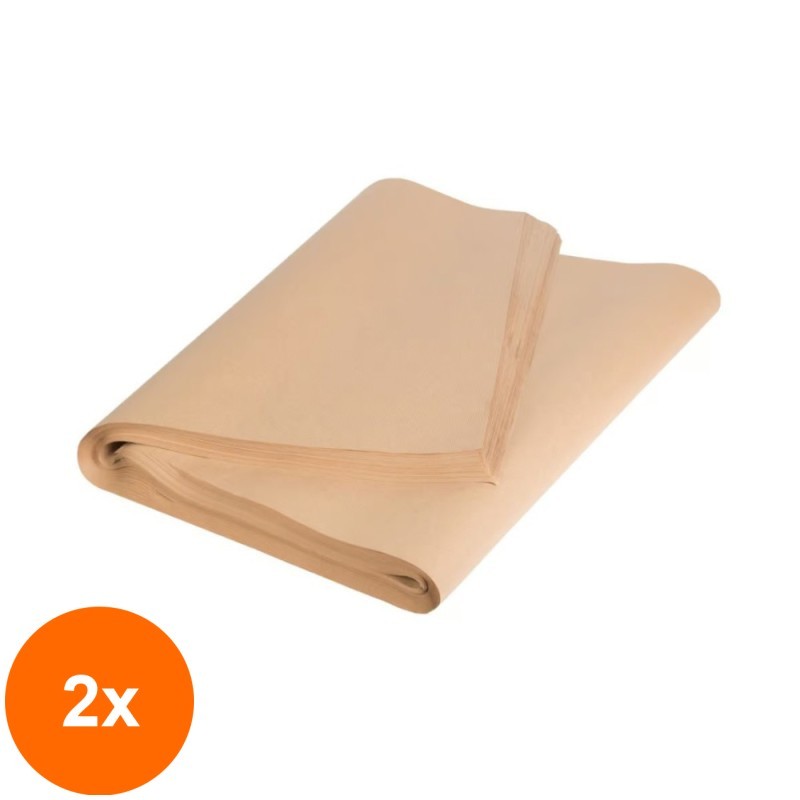 Set 2 x Hartie pentru Ambalat, Natur, 50 x 70 cm, 1125 Coli